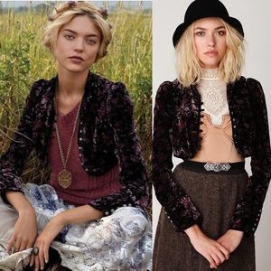 Free People Tripoli Velvet Bolero Jacket